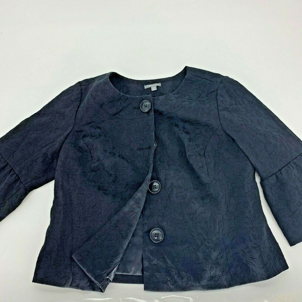 Apt 9 Womens Blazer Jacket Button Front Bell Sleeve Brocade Sz 16W